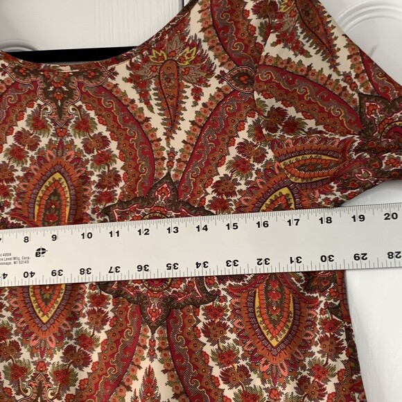 Lovemarks Dress Womens Small Red Paisley Long Sleeve Open Back Boho Crochet - Picture 9 of 10